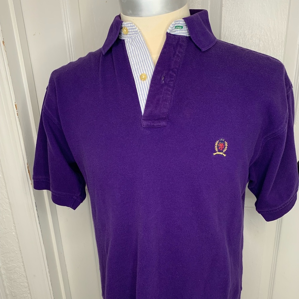 Vintage Tommy Hilfiger Purple Crest Polo Medium